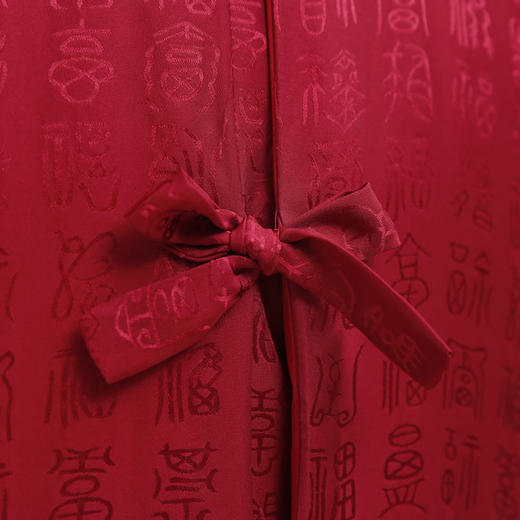 【福天华】高品质寿衣女棉套“百福图”（紫红）百年工艺传统寿服 商品图4