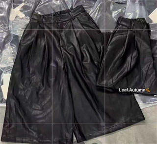 NC复古简约高腰直筒皮裤50913秋季096313301106 商品图0