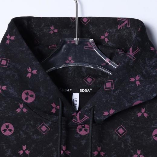 WY1231SDSA秋冬新款痞帅男装美式扎染撞色满印印花抽绳连帽卫衣百搭时尚 商品图2