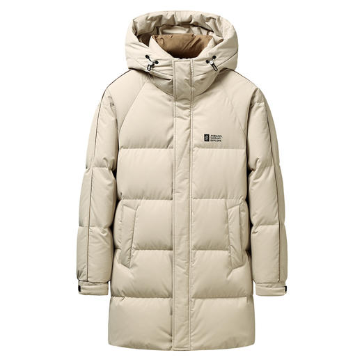 半身缘男装 冬季防风保暖中长款连帽松紧袖口羽绒服2360 商品图1