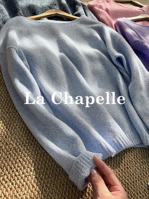会员福利【金纱线/慵懒氛围感】拉夏贝尔/La Chapelle羊驼毛/山羊绒/绵羊毛/莱赛尔气质高级感套头针织衫上衣 商品图6