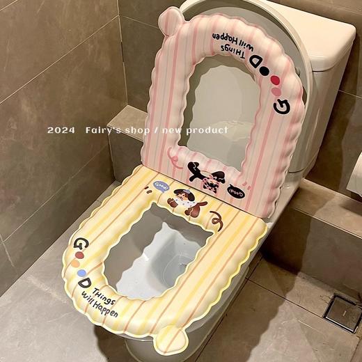 EVA防水马桶垫可水洗四季通用厕所坐便套家用抗菌粘贴式可爱套圈 商品图3