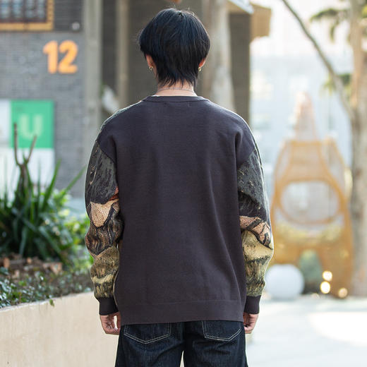 DRONKOO 2025 圆领满幅房屋田园风提花微阔厚毛衣 商品图4