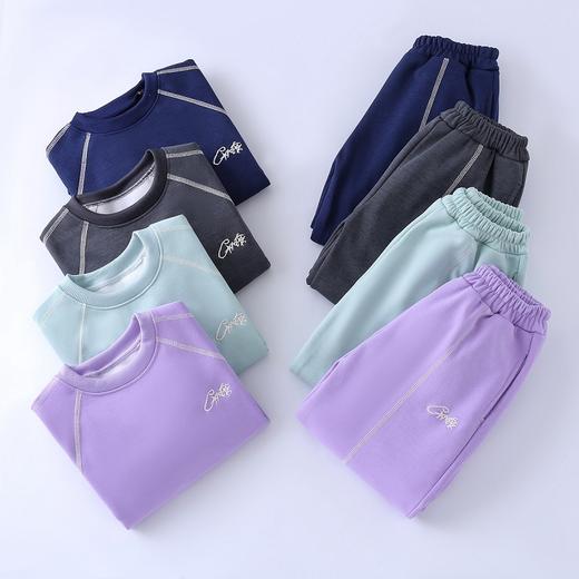 *【A类品质，暖糯舒适】【加绒保暖，户外运动】秋冬新款儿童四色加绒卫衣套装中大男女童运动休闲卫衣长裤加绒套装 商品图4