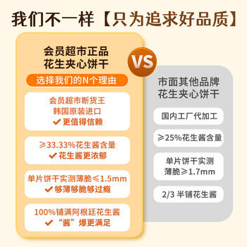 优尚优品花生酱夹心饼干会员超市同款FOVE进口零食 送礼礼盒装530g /休闲食品 /饼干 /夹心饼干 商品图0