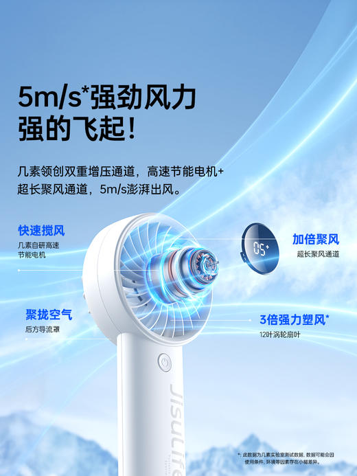 几素小风扇手持高速迷你便携式随身手拿电风扇户外办公室桌面学生宿舍宝宝儿童吹辅食超长续航露营户外 商品图3