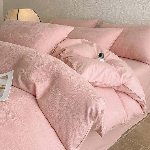 【60S全棉贡缎提花四件套】全棉四件套60S提花贡缎床品件套纯色4件套 商品图10