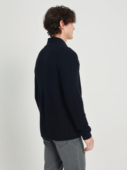 callisto星空蓝绵羊毛青果领开衫 商品图4