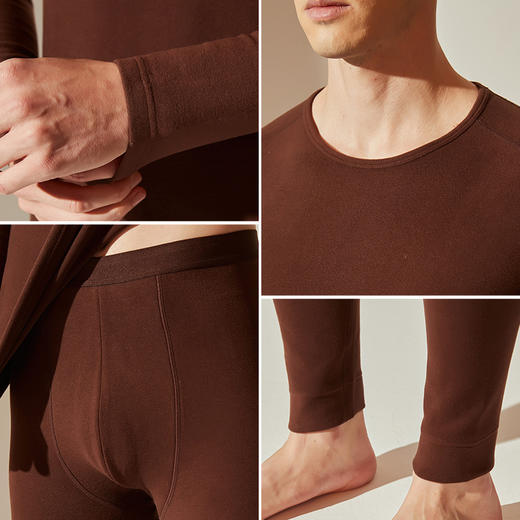 爱帝男士美利奴羊毛暖绒保暖内衣套装 商品图4