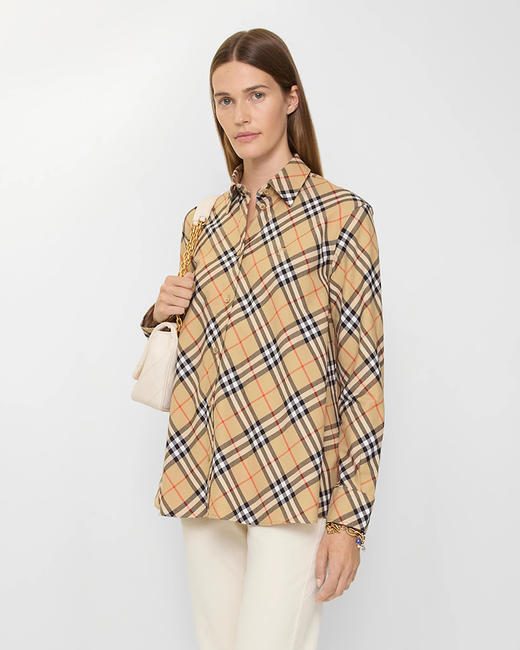 现货 THS-限时 B家 女士 休闲版型经典格纹面值法兰绒衬衫 BG2827 商品图0