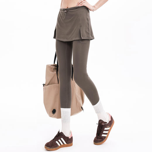 【限时秒】YOGACODE【火树银花系列】加绒假两件瑜伽裤女秋冬保暖普拉提运动紧身裙裤口袋健身长裤DWP125597 商品图4