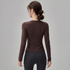 【限时秒】YOGACODE【火树银花系列】秋冬长袖瑜伽服女圆领修身显瘦运动t恤训练健身服上衣DWT125669 商品缩略图3