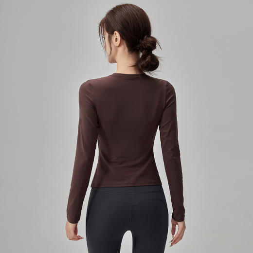 【限时秒】YOGACODE【火树银花系列】秋冬长袖瑜伽服女圆领修身显瘦运动t恤训练健身服上衣DWT125669 商品图3