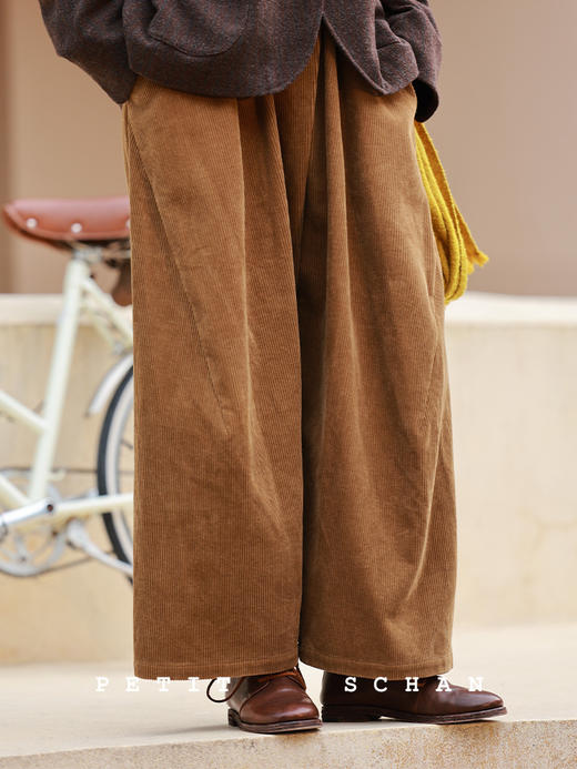 PETIT SCHAN小闪 CLO#648 Grandma pants 奶奶裤 纯棉立裁活褶松紧裤阔腿萝卜裤 商品图3