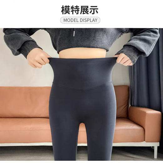秋冬加绒款哑光鲨鱼裤不掉档女外穿春秋冬季薄款高腰提臀瑜伽裤加绒芭比打底裤 商品图3