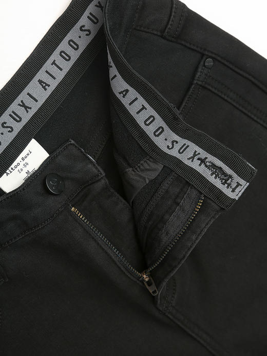 黑色微喇开衩牛仔裤 高腰显瘦显腿长九分裤 春秋季复古百搭休闲喇叭裤 商品图2