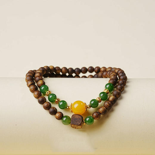 静心宁神蜜蜡沉香木手串 商品图4