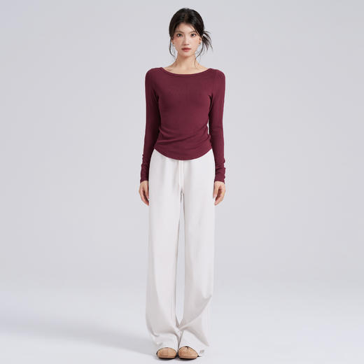 【限时秒】YOGACODE【火树银花系列】莫代尔长袖瑜伽服女柔软舒适透气健身t恤DWT125586 商品图4