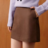 【严选】孟子义代言诗凡黎麂皮绒咖色半身裙2025秋冬新款复古质感包臀短裙7GA341121 商品缩略图3