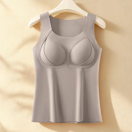 德绒保暖背心含蚕丝羊毛提拉带胸垫一体无痕保暖内衣打底 商品图3