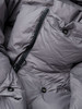 灰色长款连帽羽绒服 廓形宽松过膝外套 冬季加厚保暖设计感方格压纹面包服 商品缩略图2