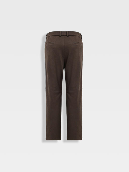 callisto雪茄棕羊毛莫代尔混纺直筒休闲裤 商品图1