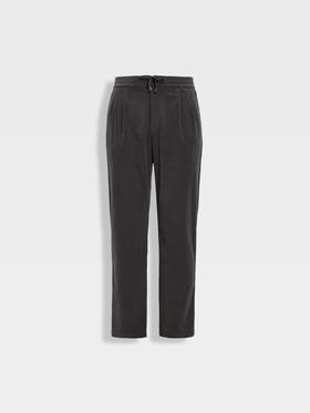 callisto灰色细条灯芯绒抽绳休闲裤