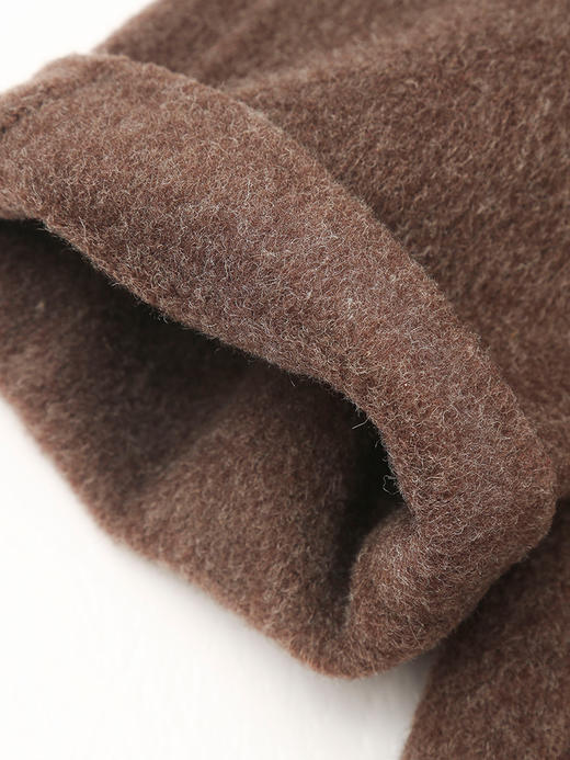 复古棕色大翻领羊毛呢大衣 长款宽松显瘦外套 秋冬高级感通勤百搭双面呢子风衣 商品图4