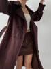 SIJIA｜AW2507 酒红麂皮长款皮风衣 商品缩略图0