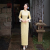 XLY25162复古黄色加绒秋冬国风中式旗袍长袖女2025高端连衣裙年轻新款收腰 商品缩略图3