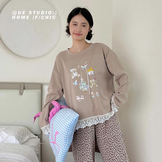 蕾丝花边休闲暖绒小宅衣上衣-纪念日百货门店同款164943259 商品图1