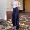 慵懒风加绒阔腿裤女秋冬季2025新款加厚高腰宽松直筒拖地休闲长裤 商品缩略图0