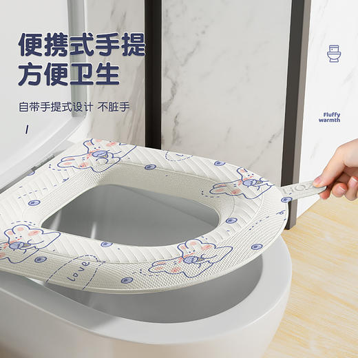 加厚EVA防水马桶垫四季通用家用浴室耐脏可爱大号粘贴坐便印花马桶贴 商品图3