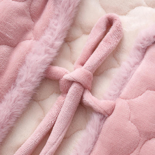 芬腾女士睡衣三层加厚夹棉珊瑚绒抗静电套装女款加绒加大码家居服 商品图4