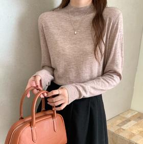 懂你/品就 超细美丽诺羊毛精纺半高领羊毛衫