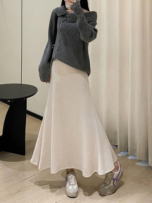 慵懒风鱼尾裙女秋冬百搭高腰显瘦垂坠感a字一步包臀半身中长裙子秋冬季加厚半身裙子 商品图7