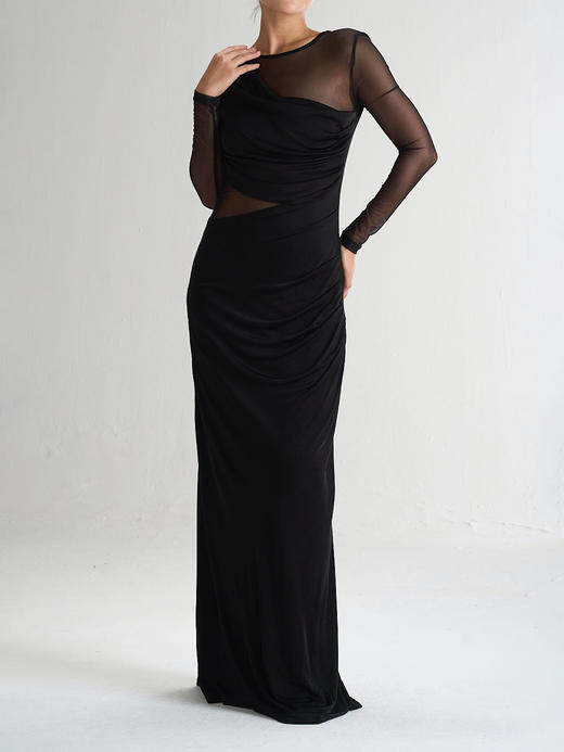 CG｜Louise Dress [ 真丝网纱拼接长袖连衣裙] 商品图4