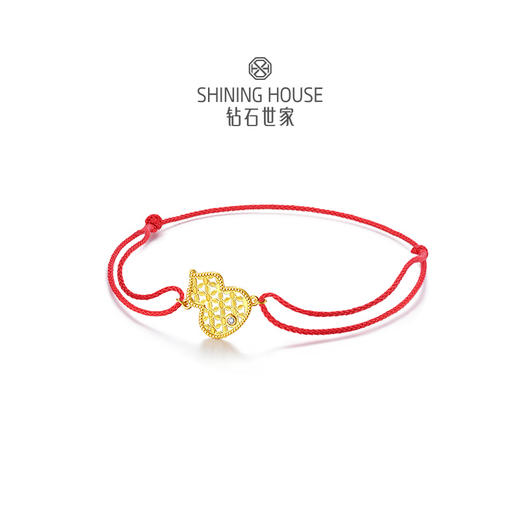 【八方衔运纹】【 玲珑宝葫 】钻石世家  玲珑宝葫系列 足金葫芦镶钻手链 【不支持无理由退换货】预计3-5天发货 商品图5
