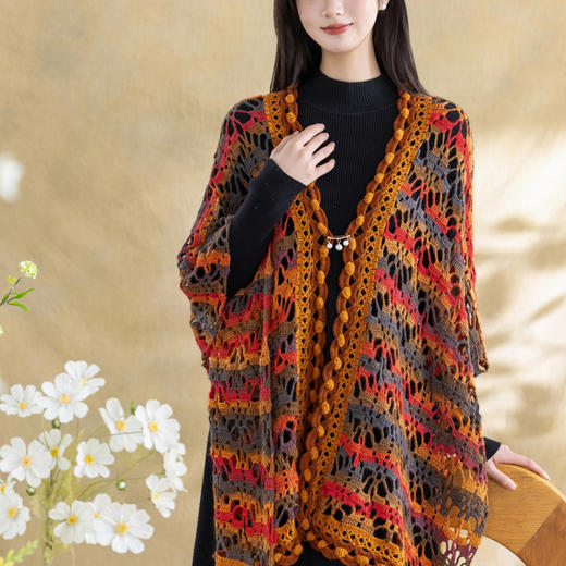 苏苏姐家秋枫披肩手工diy钩针自制羊毛线编织毛线团材料包 商品图2