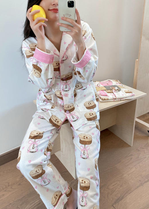 P.J.Sawage秋冬双面磨毛保暖睡衣套装女 轻柔棉质月子服家居服pjs 商品图7