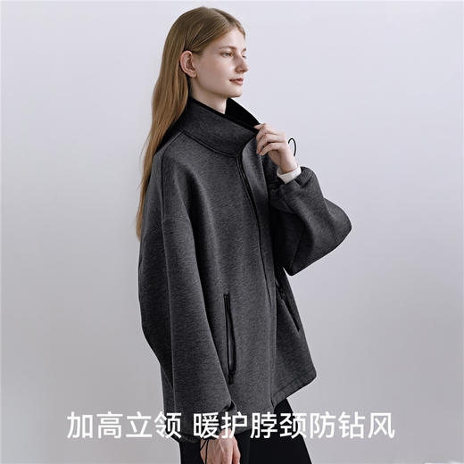 【限时会员价】嫚熙孕妇外套轻盈保暖抓绒立领开衫宽松不显孕肚秋装通勤2025新款 商品图4