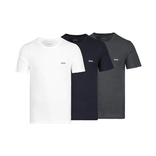 【超惠秒】BOSS 男士三件装刺绣logo全棉短袖 T恤12329 商品图0