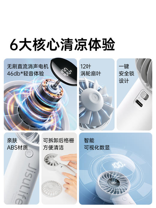 几素小风扇手持高速迷你便携式随身手拿电风扇户外办公室桌面学生宿舍宝宝儿童吹辅食超长续航露营户外 商品图6