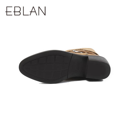 伊伴2025冬季一靴多穿堆皱西部尖头牛仔靴休闲中短靴B25690605 商品图3