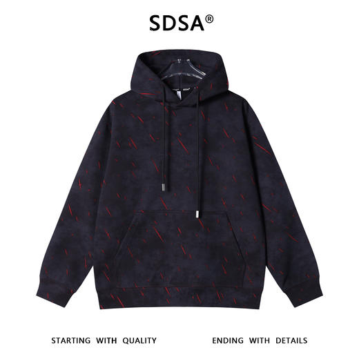 WY1238SDSA男士秋冬新款痞帅男装韩版简约扎染撞色割破抽绳连帽卫衣百搭 商品图1