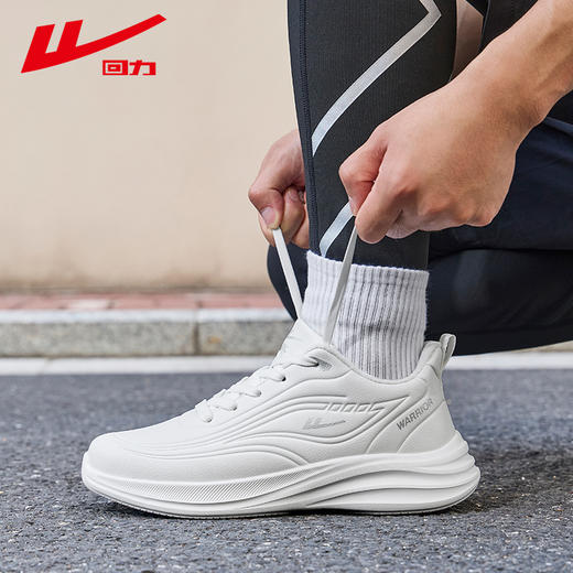 回力女鞋加绒运动鞋冬季新款软底跑步鞋子防泼水皮面跑鞋保暖棉鞋 商品图0