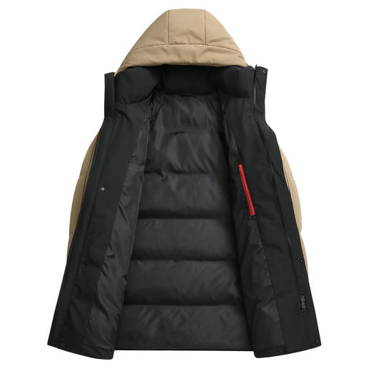 半身缘男装 冬季防风保暖中长款连帽松紧袖口羽绒服2360 商品图4