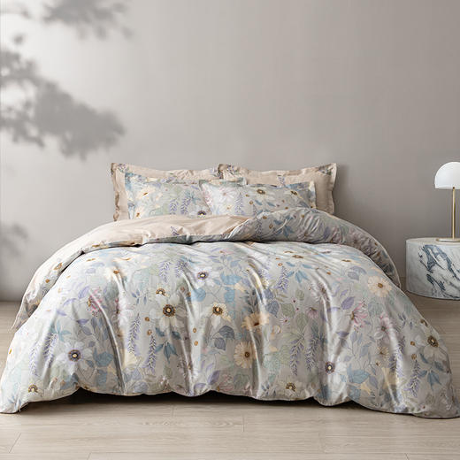 2025年新款雅芳婷全棉五件套纯棉床笠款田园风被套薄被芯床上用品 商品图5