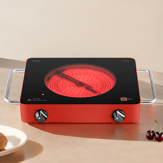 米技电陶炉(双圈方炉)MiiGala lED 2000 FI定时版 白色/红色(微晶玻璃面板)-S 商品图2