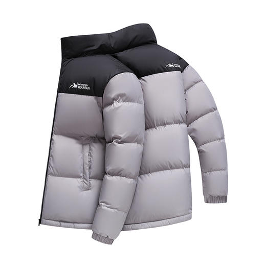 半身缘男女装 冬季男女同款三防面料立领短款撞色拼接羽绒服2566 商品图9